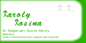 karoly kosina business card