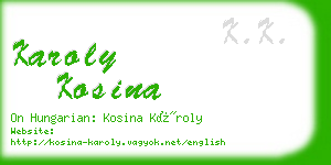 karoly kosina business card